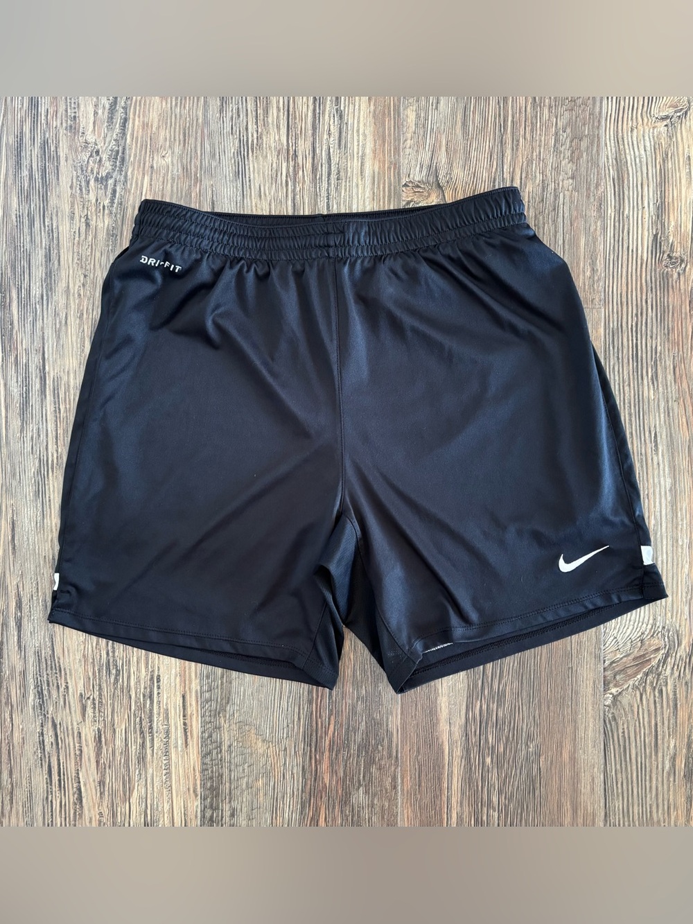Nike Dri-Fit Athletic Shorts Mens M Black White Stripe Mesh Lined Drawstring Gym - Picture 2 of 10